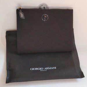 BEAUTIFUL GIORGIO ARMANI BEAUTY Purse Pouch BLACK PREMIUM POUCH BNWT